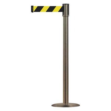 Barrier Post with Belt, 7 1/2 ft Length, 38 in Post Height, No Legend MPN:890U-3S-3S-3S-STD-NO-D4X-C