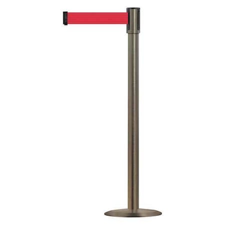 Barrier Post with Belt, 7 1/2 ft Length, 38 in Post Height, No Legend MPN:890U-3S-3S-3S-STD-NO-R5X-C