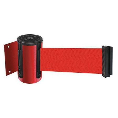 Barrier Post with Belt, Red, 7 1/2 ft Length, 4-1/2