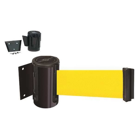 Barrier Post with Belt, Black, 7 1/2 ft Length, 4-1/2