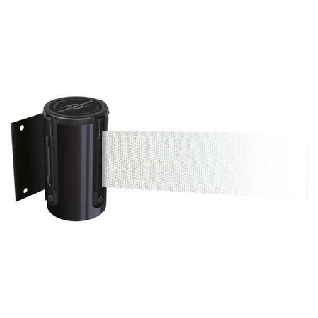 Barrier Post with Belt, Black, 7 1/2 ft Length, 4-1/2