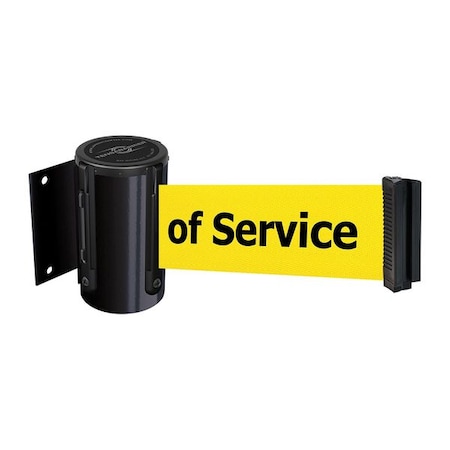 Retractable Belt Barrier, 7 1/2 ft Length, Out of Service, Black MPN:896-STD-33-STD-NO-YEX-C