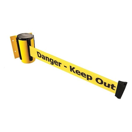 Retractable Belt Barrier, 13 ft Length, Danger Keep Out, Yellow MPN:896-STD-35-MAX-NO-YDX-C