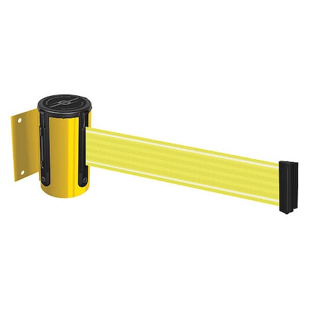 Retractable Belt Barrier, Yllw/Wht Belt MPN:896-STD-35-STD-Y5-NV-C