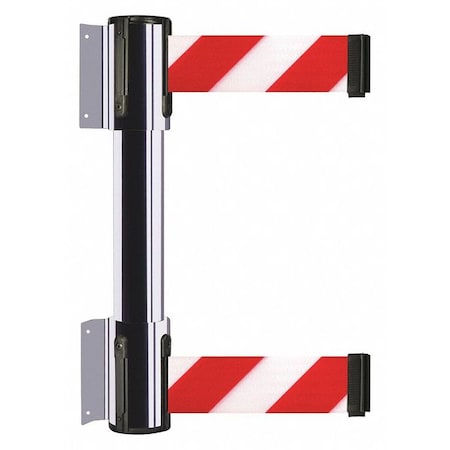 Belt Barrier, Polished Chrome, 13 ft Length, 16 1/2 in Post Height, No Legend MPN:896T2-1P-MAX-D3X-C