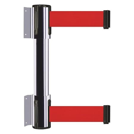 Belt Barrier, Polished Chrome, 13 ft Length, 16 1/2 in Post Height, No Legend MPN:896T2-1P-MAX-R5X-C