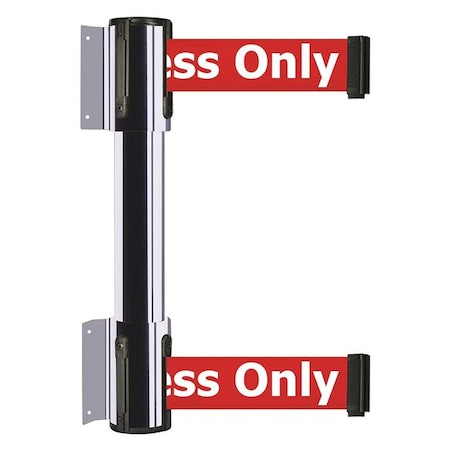 Belt Barrier, Polished Chrome, 13 ft Length, 16 1/2 in Post Height, Authorized Access Only MPN:896T2-1P-MAX-RAX-C