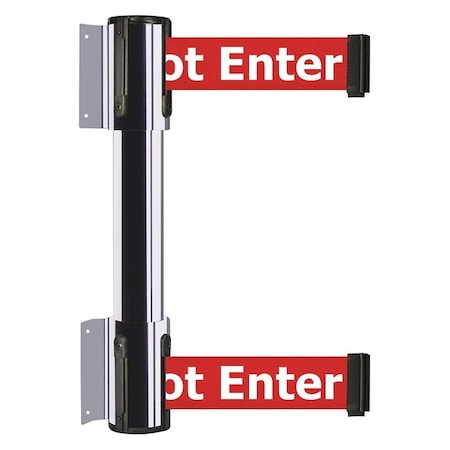 Belt Barrier, Polished Chrome, 13 ft Length, 16 1/2 in Post Height, Caution Do Not Enter MPN:896T2-1P-MAX-RGX-C