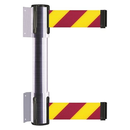Belt Barrier, Satin Chrome, 13 ft Length, 16 1/2 in Post Height, No Legend MPN:896T2-1S-MAX-D5X-C