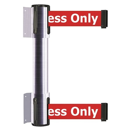 Belt Barrier, Satin Chrome, 13 ft Length, 16 1/2 in Post Height, Authorized Access Only MPN:896T2-1S-MAX-RAX-C