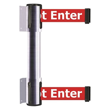 Belt Barrier, Satin Chrome, 13 ft Length, 16 1/2 in Post Height, Danger Do Not Enter MPN:896T2-1S-MAX-RIX-C