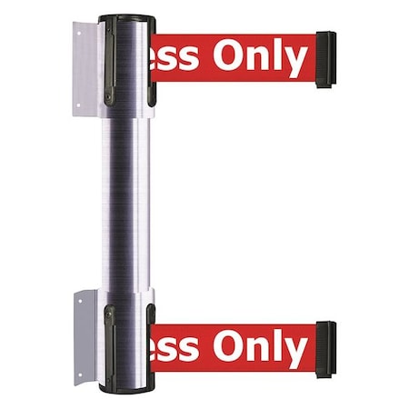 Belt Barrier, Satin Chrome, 7 1/2 ft Length, 16 1/2 in Post Height, Authorized Access Only MPN:896T2-1S-STD-RAX-C