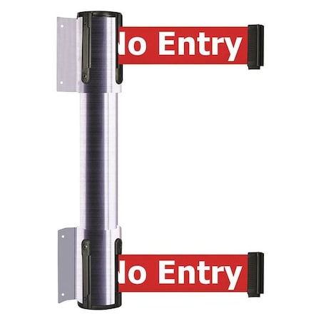 Belt Barrier, Satin Chrome, 7 1/2 ft Length, 16 1/2 in Post Height, No Entry MPN:896T2-1S-STD-RBX-C
