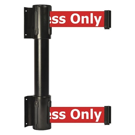 Belt Barrier, Black, 7 1/2 ft Length, 16 1/2 in Post Height, Authorized Access Only MPN:896T2-33-STD-RAX-C