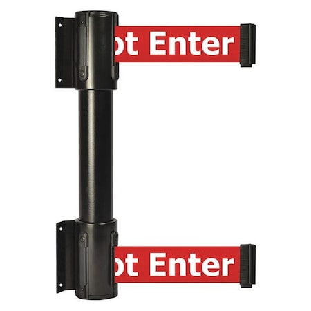 Belt Barrier, Black, 7 1/2 ft Length, 16 1/2 in Post Height, Caution Do Not Enter MPN:896T2-33-STD-RGX-C