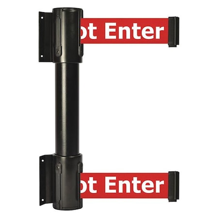 Belt Barrier, Black, 7 1/2 ft Length, 16 1/2 in Post Height, Danger Do Not Enter MPN:896T2-33-STD-RIX-C