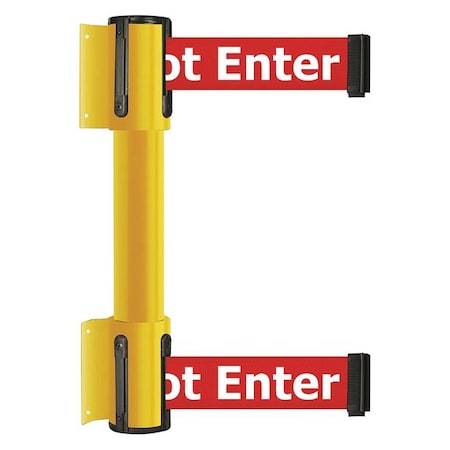 Belt Barrier, Yellow, 13 ft Length, 16 1/2 in Post Height, Caution Do Not Enter MPN:896T2-35-MAX-RGX-C