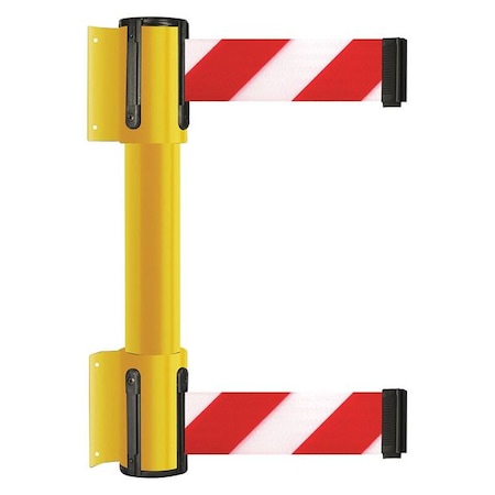 Belt Barrier, Yellow, 7 1/2 ft Length, 16 1/2 in Post Height, No Legend MPN:896T2-35-STD-D3X-C