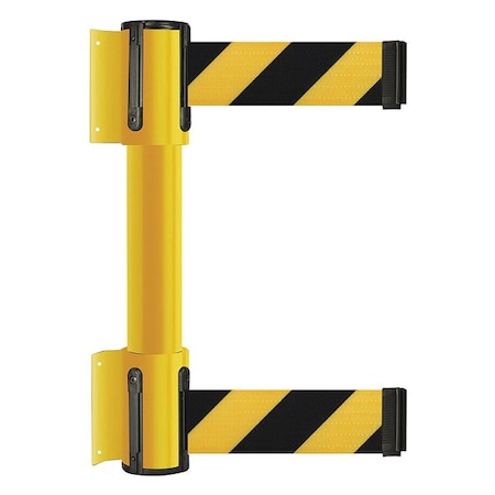 Belt Barrier, Yellow, 7 1/2 ft Length, 16 1/2 in Post Height, No Legend MPN:896T2-35-STD-D4X-C