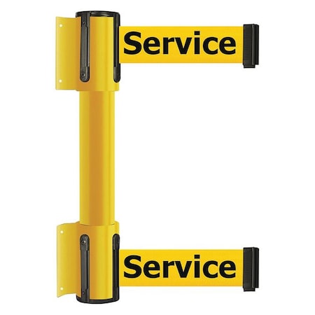 Belt Barrier, Yellow, 7 1/2 ft Length, 16 1/2 in Post Height, Out of Service MPN:896T2-35-STD-YEX-C