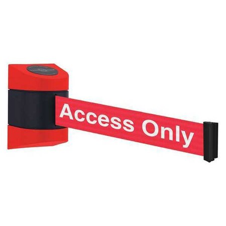 Barrier Post with Belt, Red, 15 ft Length, 5-1/2
