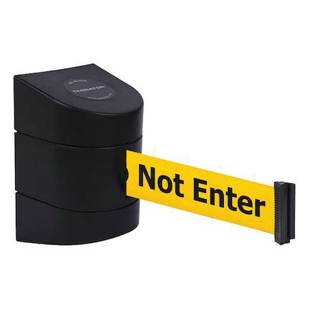 Barrier Post with Belt, Black, 15 ft Length, 5-1/2