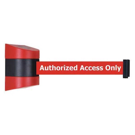 Retractable Belt Barrier, Red, 15 ft Length, Authorized Access Only, Unfinished MPN:897-15-S-21-NO-RAX-C