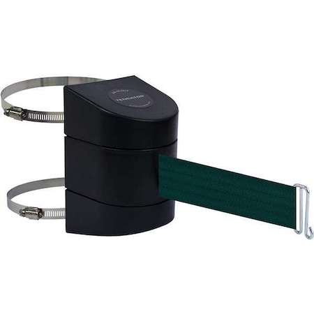 Retractable Belt Barrier, Green, 24 ft Length, Black MPN:897-24-C-33-NO-G6X-A