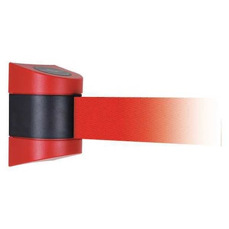 Barrier Post with Belt, Red, 30 ft Length, 7-1/2