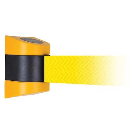 Barrier Post with Belt, Yellow, 30 ft Length, 7-1/2