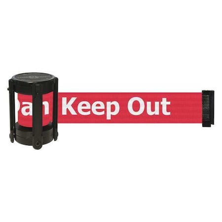 Barrier Post with Belt, Black, 7 1/2 ft Length, 4