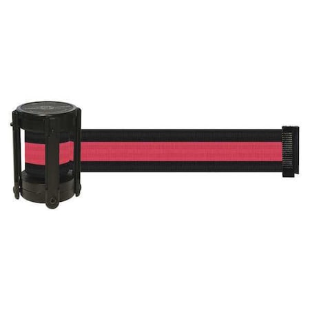 Barrier Post with Belt, Black, 7 1/2 ft Length, 4