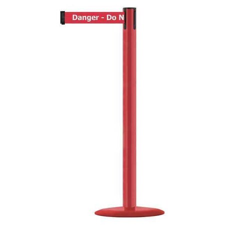 Barrier Post with Belt, Red, 13 ft Length, 38 in Post Height, Danger Do Not Enter, Red MPN:MARINEPOST-21-MAX-NO-RIX-C