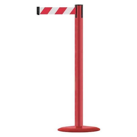 Barrier Post with Belt, Red, 7 1/2 ft Length, 38 in Post Height, No Legend, Red MPN:MARINEPOST-21-STD-NO-D3X-C