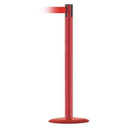 Barrier Post with Belt, Red, 7 1/2 ft Length, 38 in Post Height, No Legend, Red MPN:MARINEPOST-21-STD-NO-R5X-C