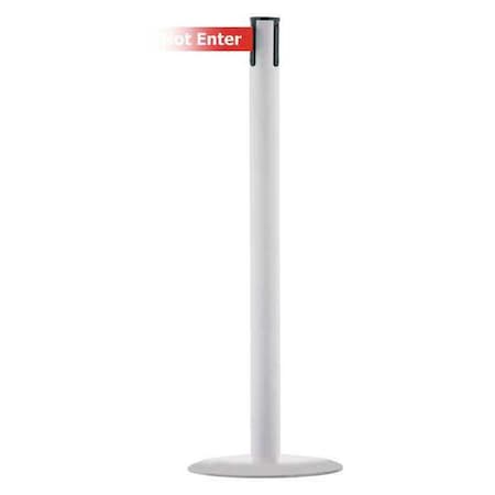 Barrier Post with Belt, White, 13 ft Length, 38 in Post Height, Caution Do Not Enter, White MPN:MARINEPOST-32-MAX-NO-RGX-C