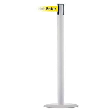 Barrier Post with Belt, White, 13 ft Length, 38 in Post Height, Caution Do Not Enter, White MPN:MARINEPOST-32-MAX-NO-YAX-C