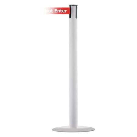 Barrier Post with Belt, White, 7 1/2 ft Length, 38 in Post Height, Caution Do Not Enter, White MPN:MARINEPOST-32-STD-NO-RGX-C