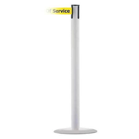 Barrier Post with Belt, White, 7 1/2 ft Length, 38 in Post Height, Out of Service, White MPN:MARINEPOST-32-STD-NO-YEX-C
