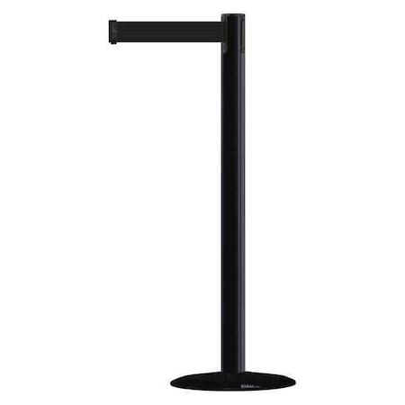 Barrier Post with Belt, Black, 7 1/2 ft Length, 38 in Post Height, No Legend, Black MPN:MARINEPOST-33-STD-NO-B9X-C