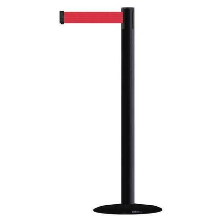 Barrier Post with Belt, Black, 7 1/2 ft Length, 38 in Post Height, No Legend, Black MPN:MARINEPOST-33-STD-NO-R5X-C
