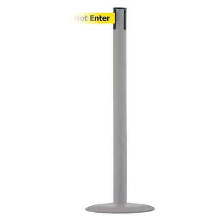 Barrier Post with Belt, Gray, 13 ft Length, 38 in Post Height, Caution Do Not Enter, Gray MPN:MARINEPOST-36-MAX-NO-YAX-C