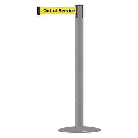 Barrier Post with Belt, Gray, 13 ft Length, 38 in Post Height, Out of Service, Gray MPN:MARINEPOST-36-MAX-NO-YEX-C
