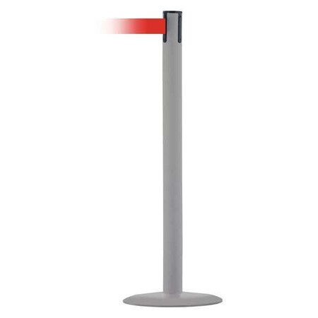 Barrier Post with Belt, Gray, 7 1/2 ft Length, 38 in Post Height, No Legend, Gray MPN:MARINEPOST-36-STD-NO-R5X-C