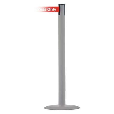 Barrier Post with Belt, Gray, 7 1/2 ft Length, 38 in Post Height, Authorized Access Only, Gray MPN:MARINEPOST-36-STD-NO-RAX-C