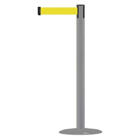Barrier Post with Belt, Gray, 7 1/2 ft Length, 38 in Post Height, No Legend, Gray MPN:MARINEPOST-36-STD-NO-Y5X-C