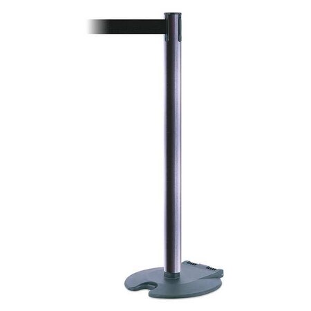 Barrier Post with Belt, Black, 7 1/2 ft Length, 38 in Post Height, No Legend MPN:RB1-73-73-STD-NO-B9X-C