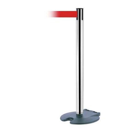 Barrier Post with Belt, 13 ft Length, 38 in Post Height, No Legend, Black Wrinkle MPN:RB1-89-1P-MAX-NO-R5X-C