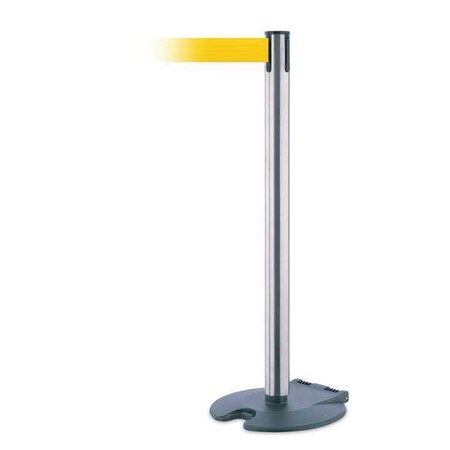 Barrier Post with Belt, 7 1/2 ft Length, 38 in Post Height, No Legend, Black Wrinkle MPN:RB1-89-1S-STD-NO-Y5X-C