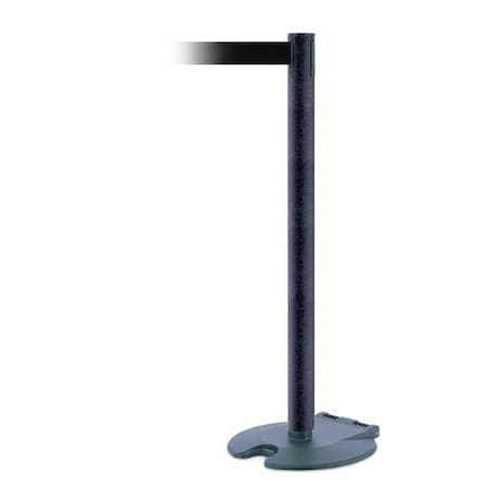 Barrier Post with Belt, 13 ft Length, 38 in Post Height, No Legend, Black Wrinkle MPN:RB1-89-89-MAX-NO-B9X-C